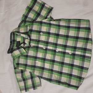 Toddler plaid button up short sleeve